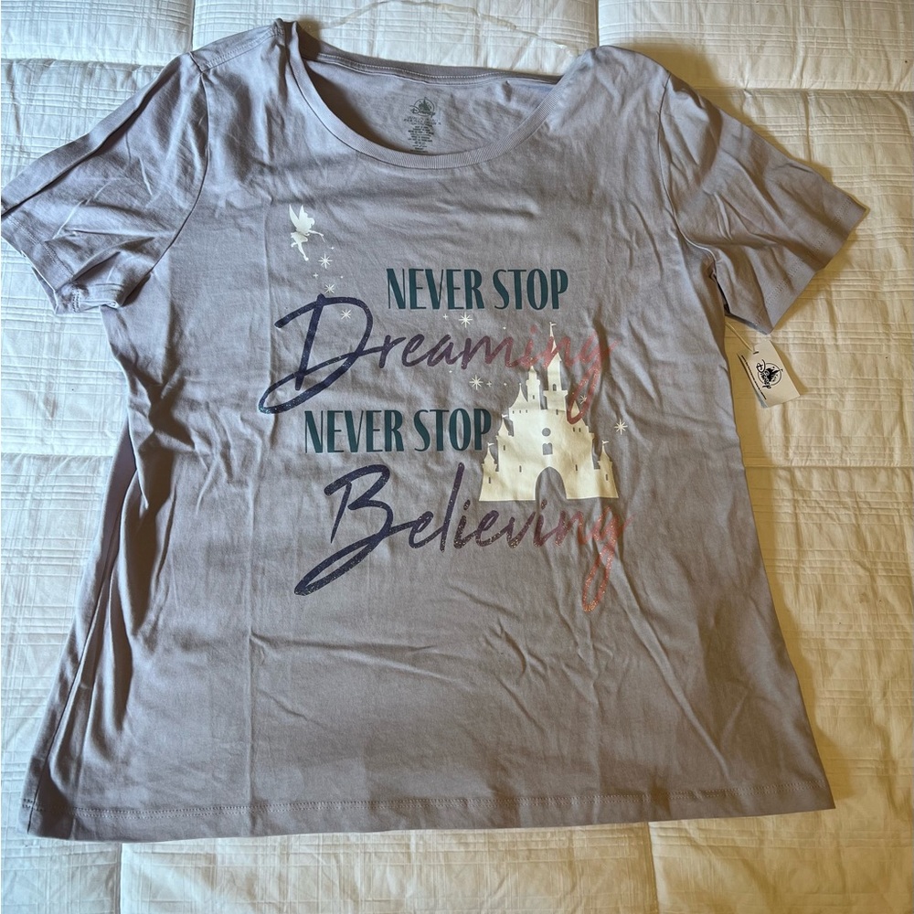 Disney Parks T-Shirt Size Large Purple Cinderella Castle Tee Shirt